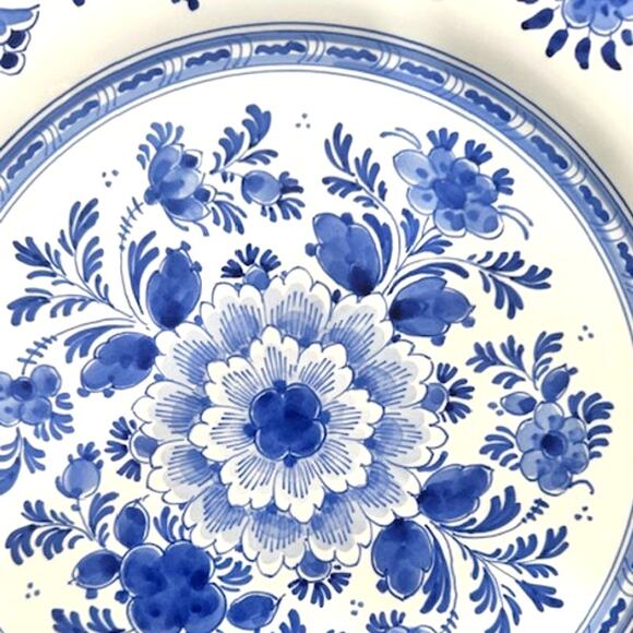 Royal Delft Porcelain 13.75" Vintage CT Handpainted Charger Plate-Extremely Rare - Picture 3 of 10